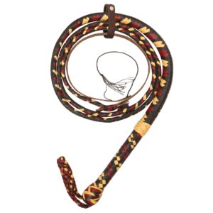 Desert Fire Tri-Color - Heavy Duty Handcrafted Leather Bullwhip with Integrated Wrist Loop
